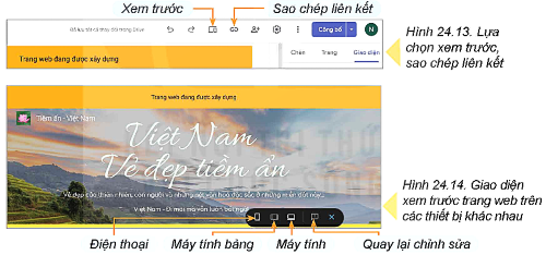 Sao chéo liên kết hoặc xem trước trang web