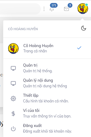 chọn quản trị nội dung