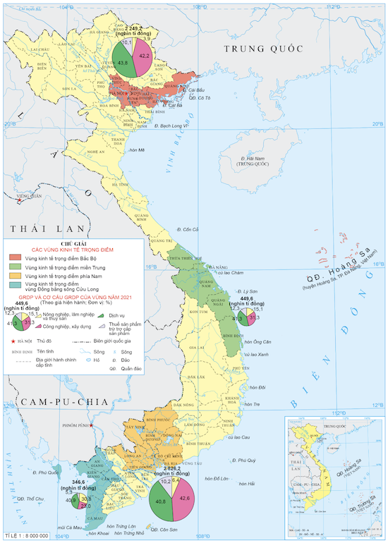 Các vùng kinh tế trọng điểm nước ta năm 2021