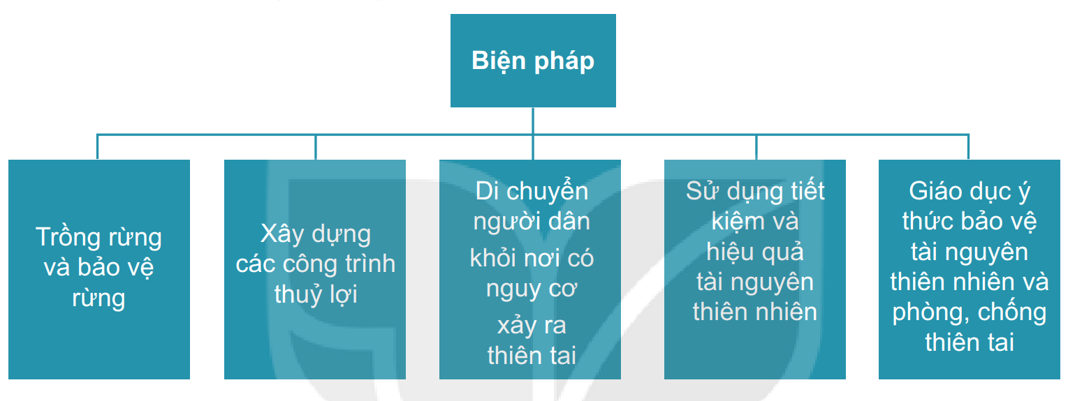 Sơ đồ một số biện pháp bảo vệ thiên nhiên và phòng, chống thiên tại ở vùng Trung du và miền núi Bắc Bộ