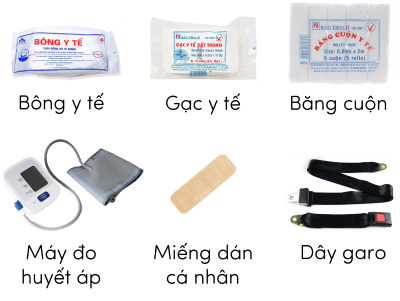 KHTN 8, dụng cụ thực hành cấp cứu, băng bó vết thương