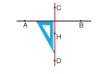 Điểm H ở ngoài đường thẳng AB