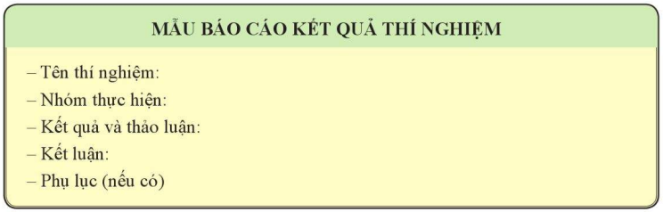 Mẫu báo cáo kết quả thí nghiệm 